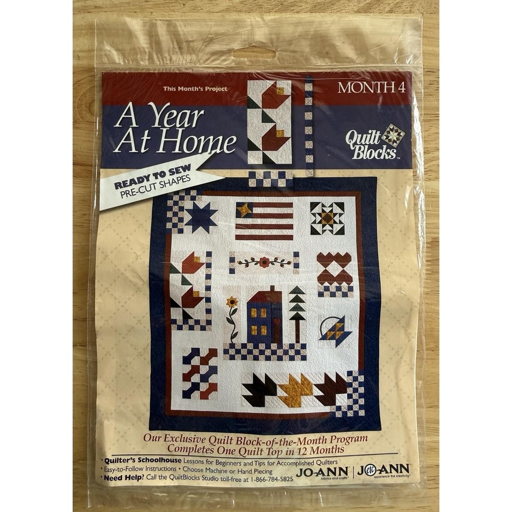 Joann 2000 A Year at Home Quilt Block of the Month Kit 4 Tulips Block New Sealed
